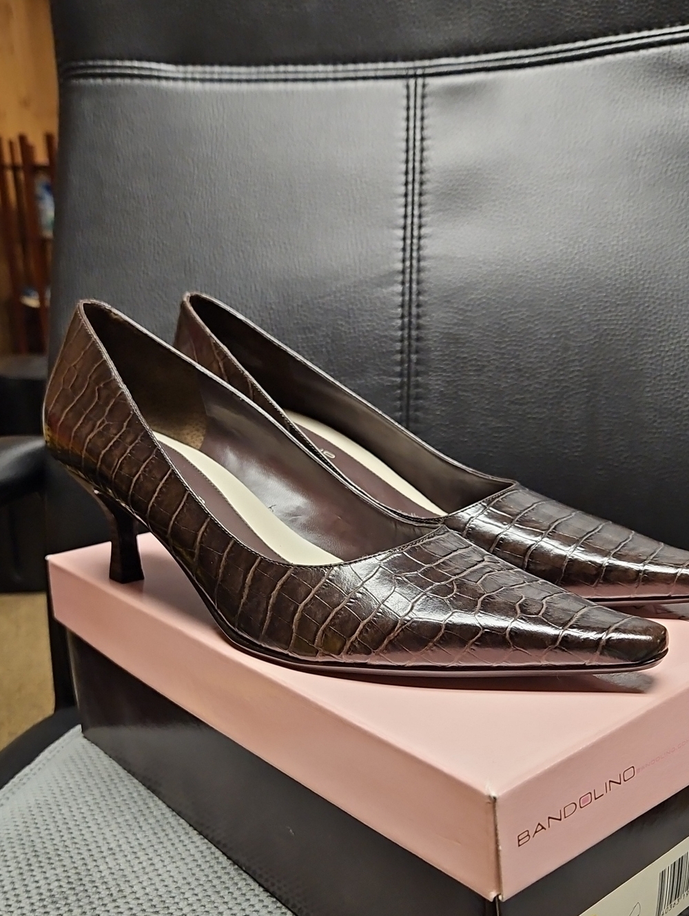 Brown Crocodile Bandolino Heels Size 10